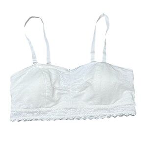 Torrid White Lace Bandeau Bralette Size 1 (1X) Cottagecore Coquette Padded Lined
